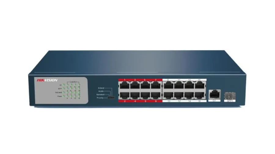 Switch sem gerenciamento, 10/100 Mbps, Low POE DS-3E0318P-E/M