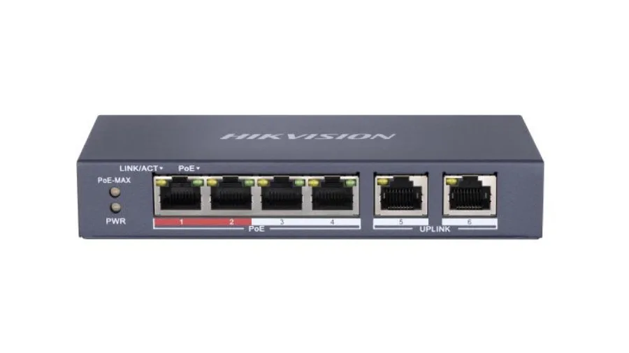 Switch sem gerenciamento, 10/100 Mbps, Low POE DS-3E0106P-E/M